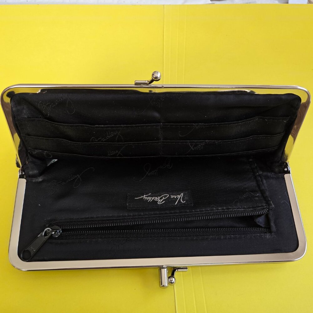 Vera Bradley Caffe Latte Brown Black Tan Large Clutch Wallet - Picture 5 of 6